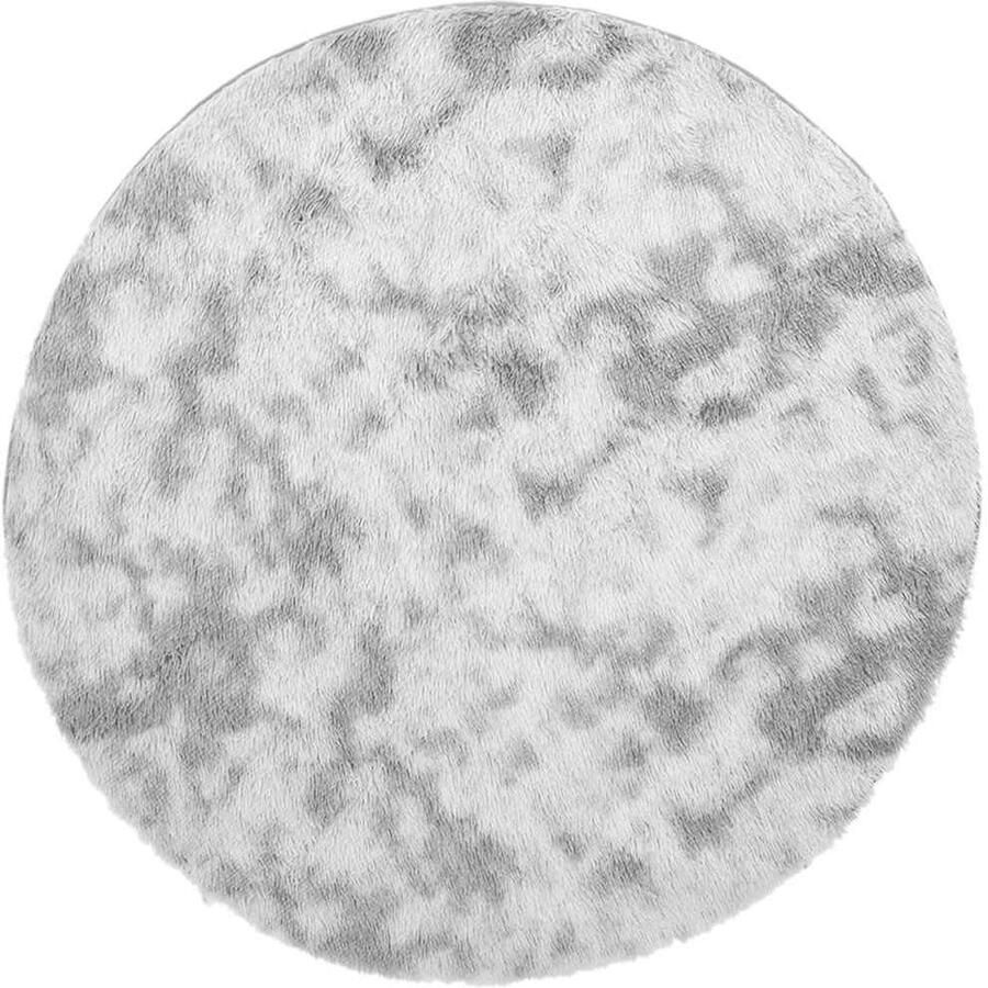 VidaXL Hoogpolig vloerkleed hoogpolig 100x100 cm polyester zilvergrijs