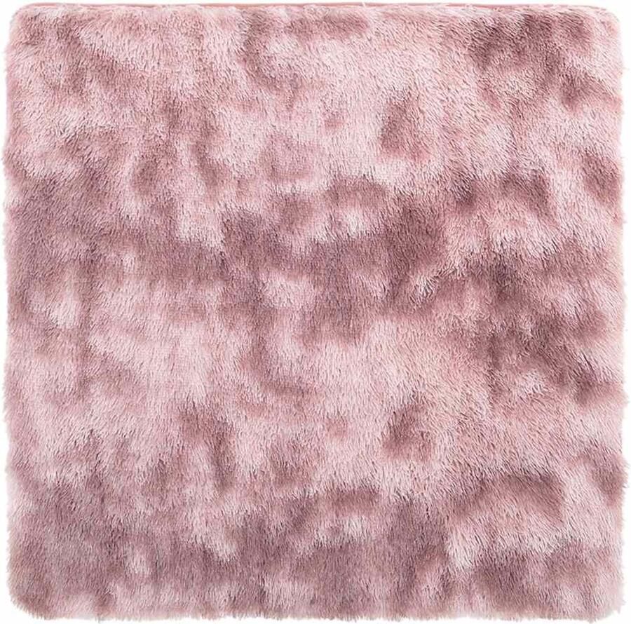 VidaXL Hoogpolig vloerkleed NAVARRA 240x240 cm polyester stoffig roze