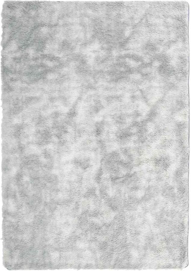 VidaXL Vloerkleed hoogpolig 120x170 cm polyester hoogpolig lichtgrijs