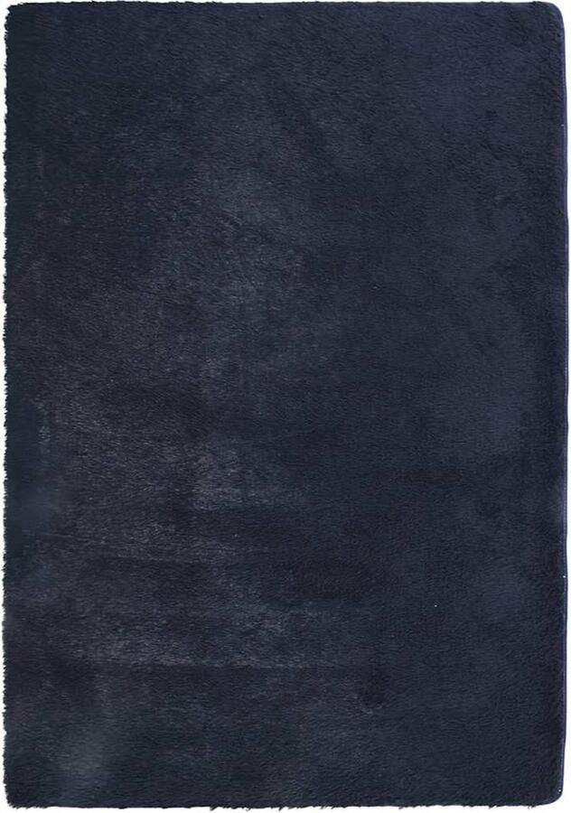 VidaXL Vloerkleed hoogpolig 120x170 cm polyester hoogpolig marineblauw