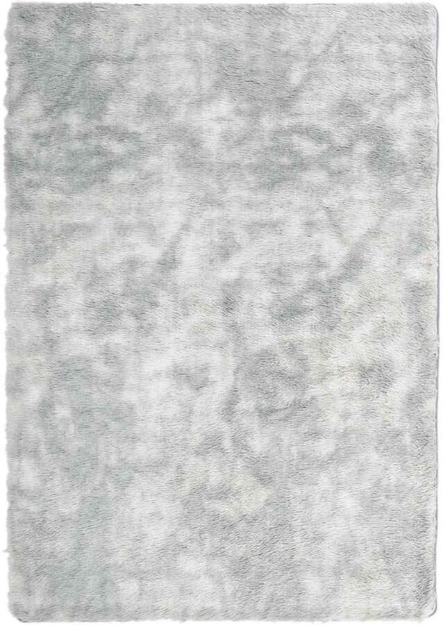 VidaXL Hoogpolig vloerkleed hoogpolig 120x170 cm polyester zilvergrijs