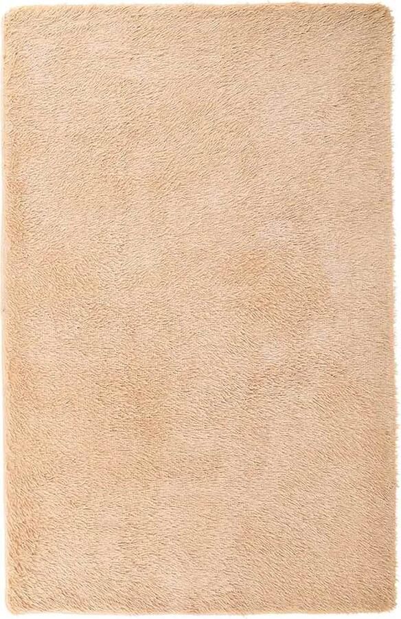 VidaXL Hoogpolig vloerkleed 130x200 cm polyester hoogpolig beige