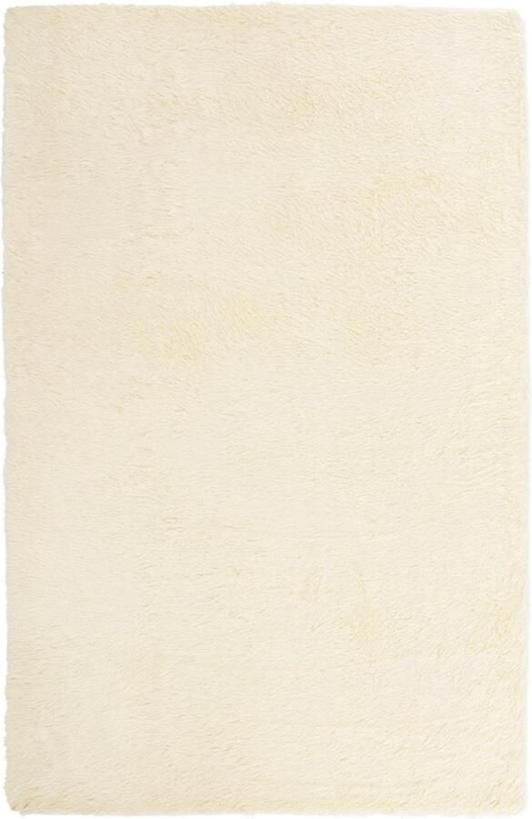 VidaXL Hoogpolig vloerkleed NAVARRA 130x200 cm polyester crèmekleurig