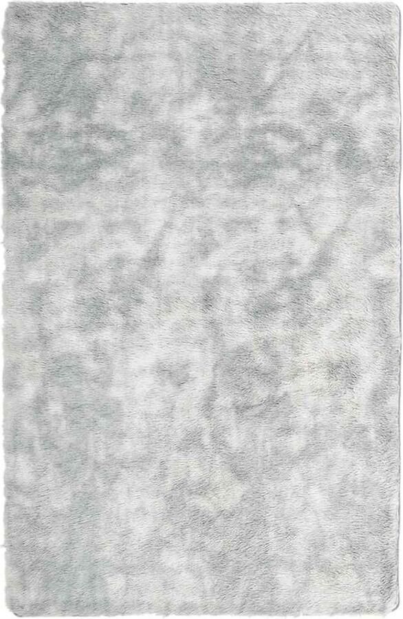 VidaXL Vloerkleed hoogpolig 130x200 cm polyester hoogpolig lichtgrijs