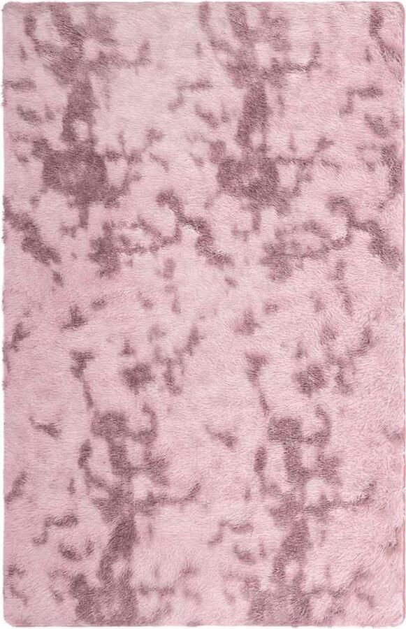 VidaXL Hoogpolig vloerkleed NAVARRA 130x200 cm polyester stoffig roze