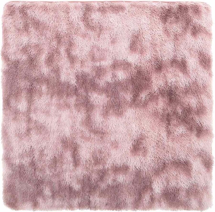 VidaXL Hoogpolig vloerkleed NAVARRA 160x160 cm polyester stoffig roze - Foto 2