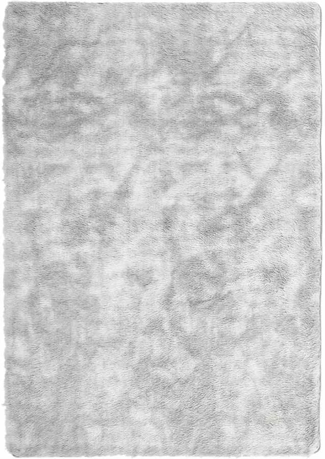 VidaXL Hoogpolig vloerkleed hoogpolig 160x230 cm polyester zilvergrijs