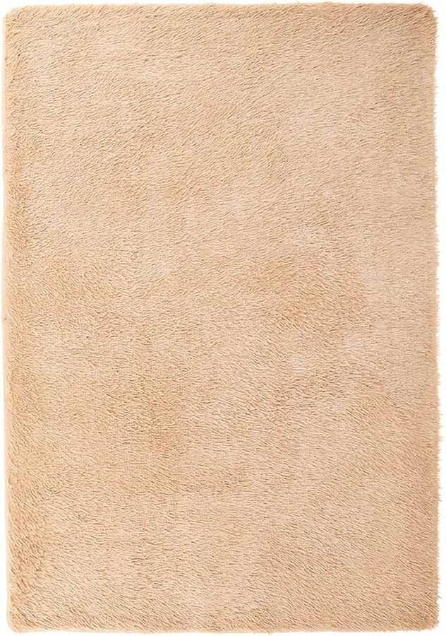 VidaXL Vloerkleed hoogpolig 200x290 cm polyester hoogpolig beige