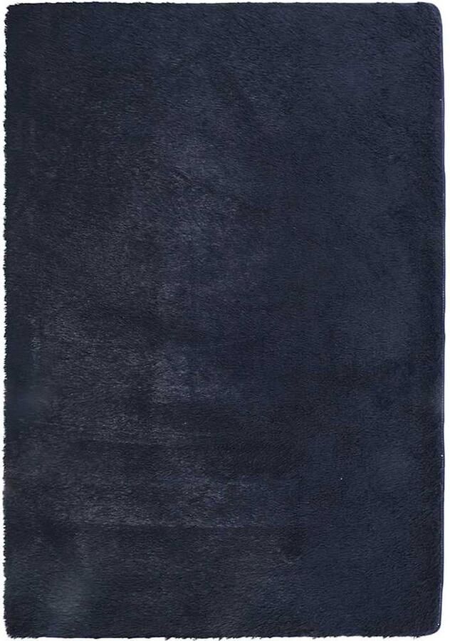 VidaXL Hoogpolig vloerkleed hoogpolig 200x290 cm polyester donkerblauw