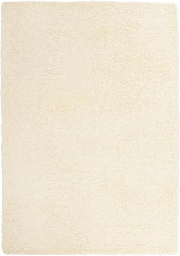 VidaXL Hoogpolig vloerkleed 240x340cm polyester hoogpolig crèmekleurig