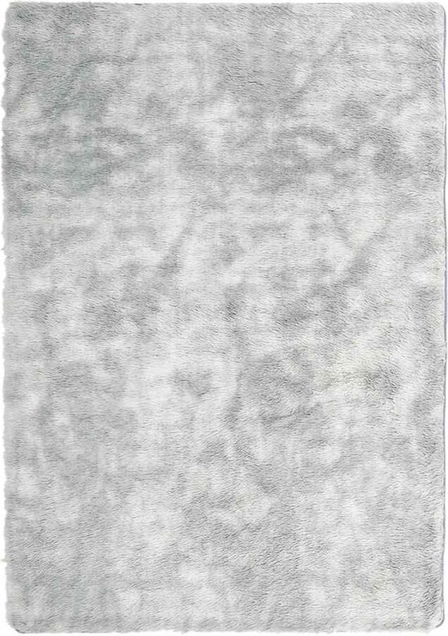 VidaXL Hoogpolig vloerkleed hoogpolig 240x340 cm polyester lichtgrijs