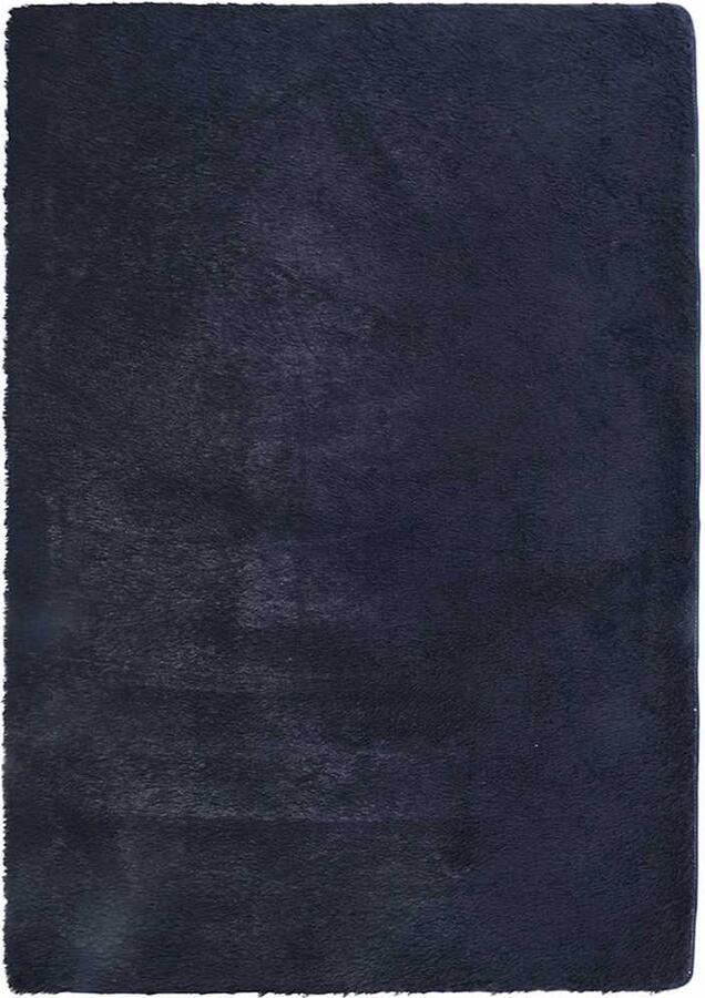 VidaXL Vloerkleed hoogpolig 240x340 cm polyester hoogpolig marineblauw