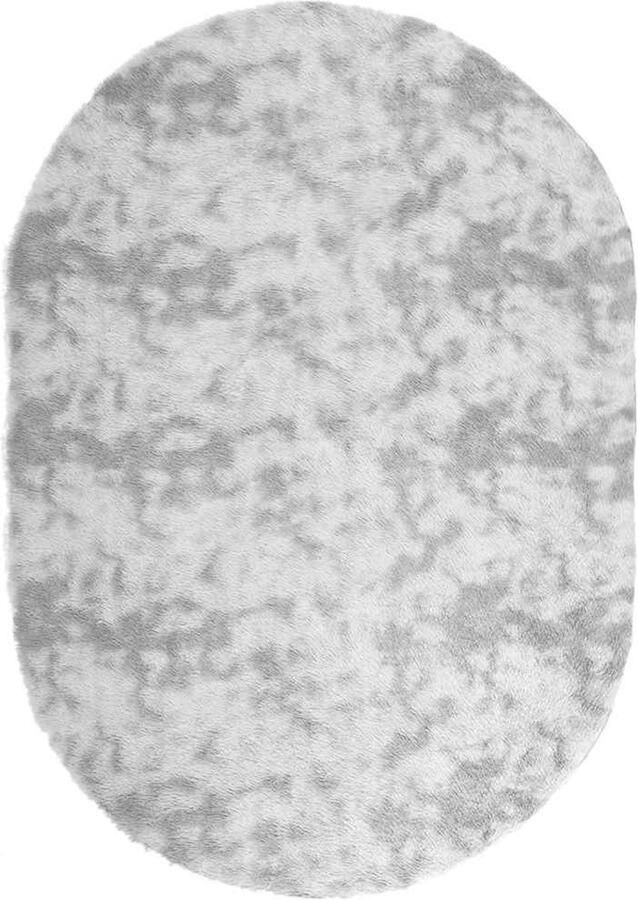 VidaXL Hoogpolig vloerkleed hoogpolig 300x200 cm polyester lichtgrijs