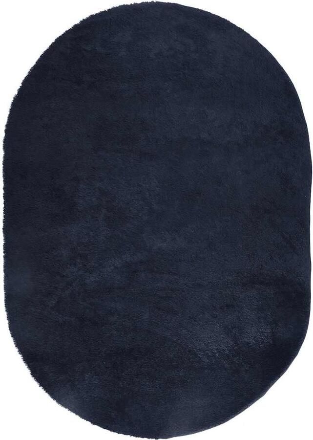 VidaXL Hoogpolig vloerkleed 300x200 cm polyester hoogpolig marineblauw