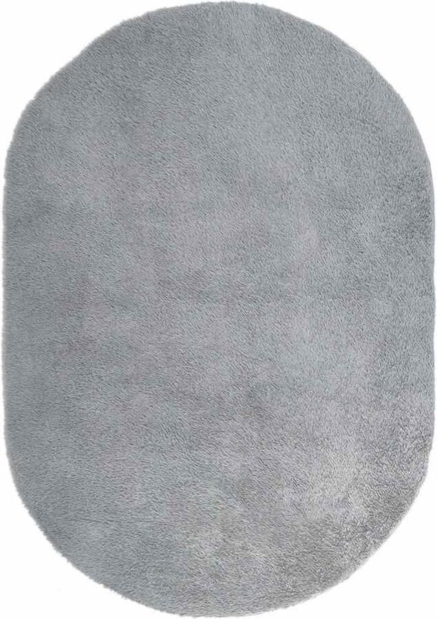 VidaXL Hoogpolig vloerkleed hoogpolig 300x200 cm polyester zilvergrijs