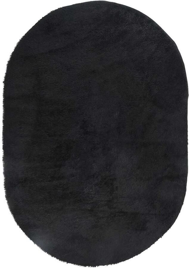 VidaXL Hoogpolig vloerkleed 300x200 cm polyester hoogpolig zwart