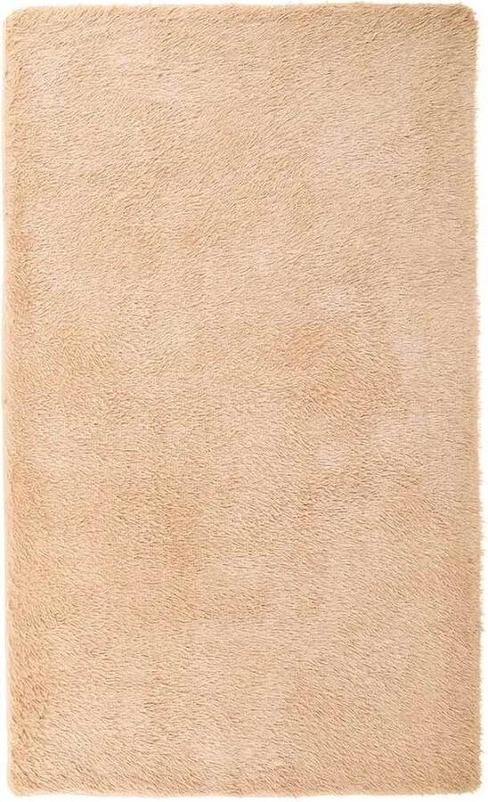 VidaXL Hoogpolig vloerkleed 60x100 cm polyester hoogpolig beige
