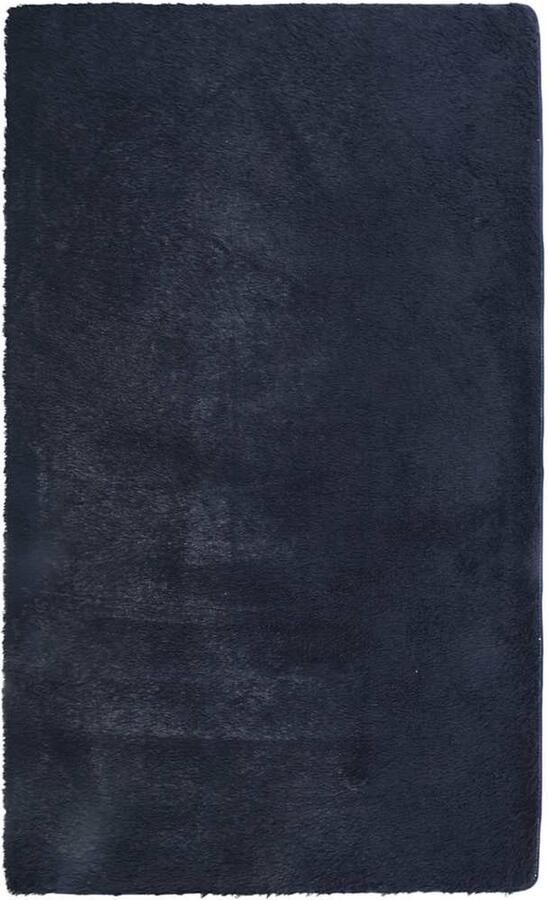 VidaXL Hoogpolig vloerkleed 60x100 cm polyester hoogpolig marineblauw