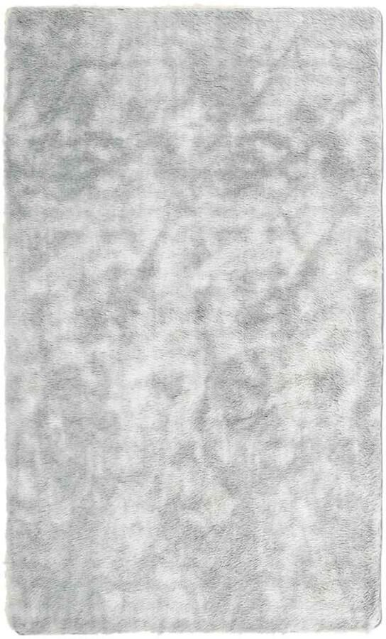 VidaXL Hoogpolig vloerkleed 60x100 cm polyester hoogpolig zilvergrijs