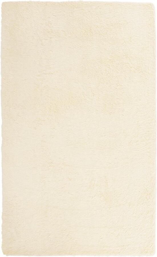 VidaXL Hoogpolig vloerkleed NAVARRA 80x150 cm polyester crèmekleurig