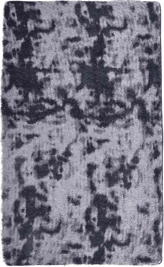 VidaXL Vloerkleed hoogpolig 80x150 cm polyester hoogpolig donkergrijs