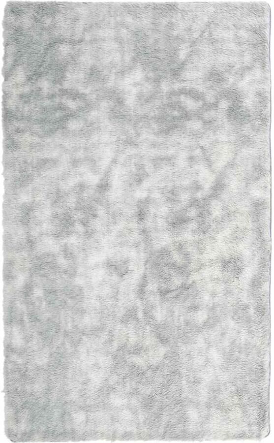 VidaXL Hoogpolig vloerkleed hoogpolig 80x150 cm polyester zilvergrijs