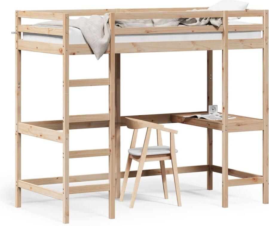 Vida XL Hoogslaper mer bureau massief grenenhout 100x200 cm SKU: V842846 - Foto 2