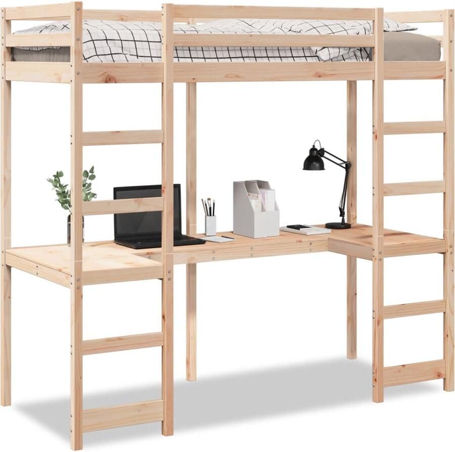 VidaXL Hoogslaper zonder matras massief grenenhout 75x190 cm