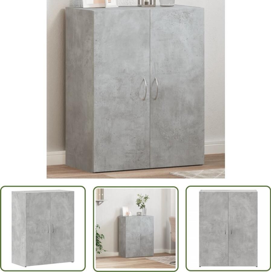 VidaXL Archiefkast 60x32x77 5 cm bewerkt hout betongrijs Archiefkast Houten Archiefkast Grijze Archiefkast Opslagoplossing Kantoormeubilair