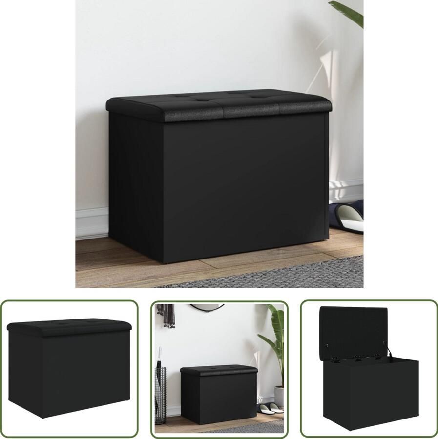 VidaXL -Opbergbankje-62x42x45-cm-bewerkt-hout-zwart