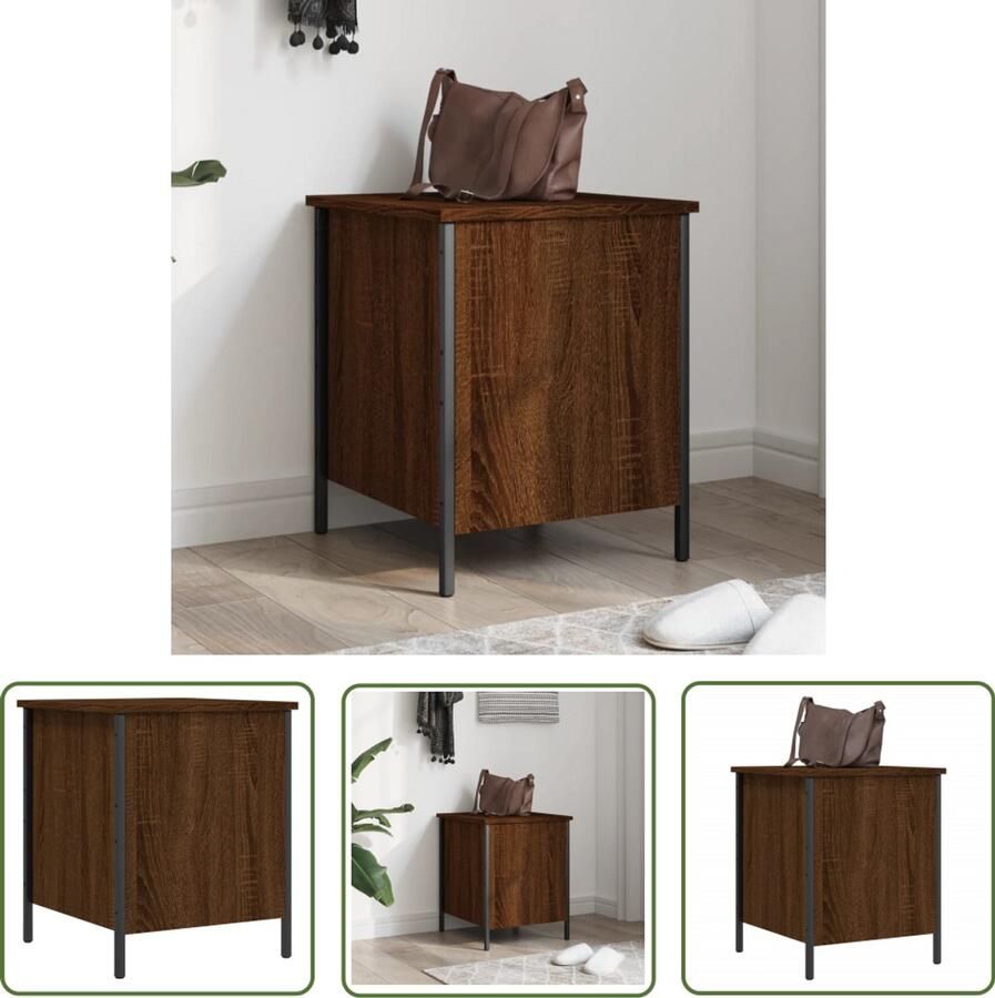 VidaXL -Opbergbankje-40x42 5x50-cm-bewerkt-hout-bruineikenkleurig