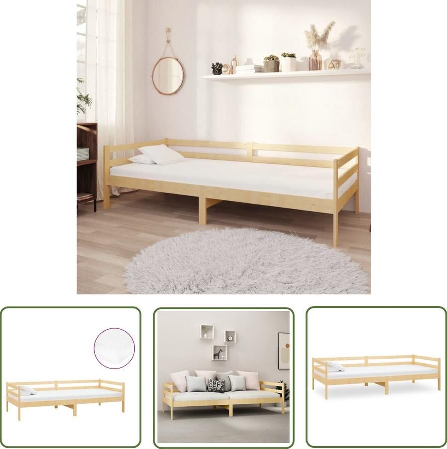 The Living Store Slaapbank met matras massief grenenhout 90x200 cm Bedbank Bedbanken Bed Bank Bed Banken Slaapbank Slaapbanken Slaap Bank Slaap Banken Houten Bedbank Houten Bedbanken Houten Slaapbank - Foto 2