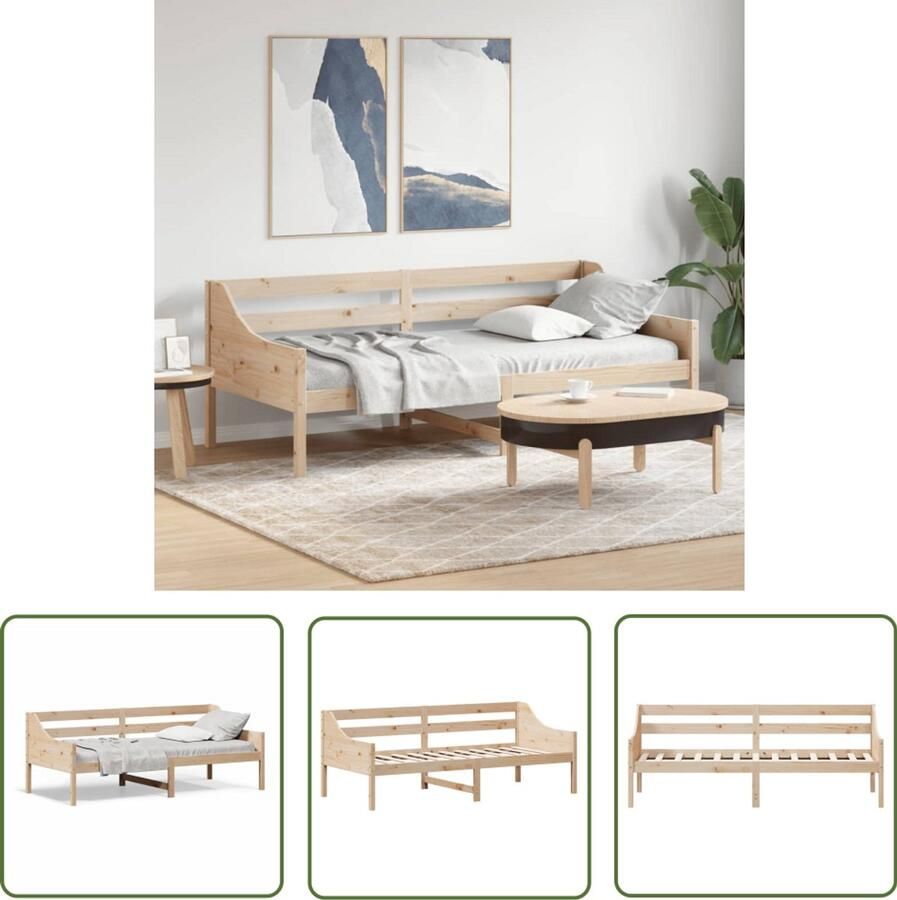 VidaXL Slaapbank zonder matras 100x200 cm massief grenenhout Slaapbank Houten Bank Grenenhouten Bank Tweepersoonsbed Stapelbaar Bed