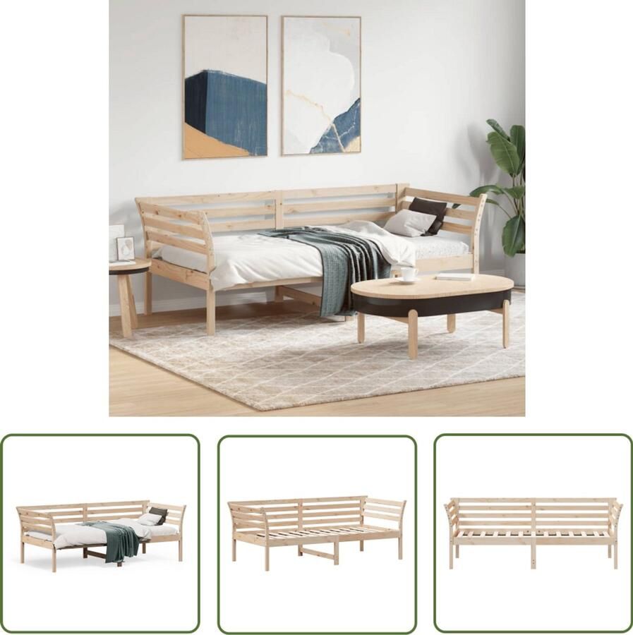 VidaXL Slaapbank zonder matras 75x190 cm massief grenenhout Slaapbank Houten Bank Grenenhouten Bank Tweepersoonsbed Compact Bed