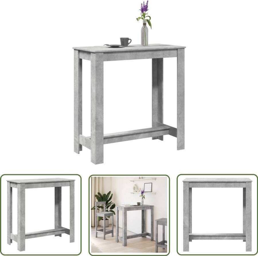 VidaXL Bartafel 102x50x103 5 cm bewerkt hout betongrijs Bartafel Houten Bartafel Betonlook Bartafel Kookeiland Bistrotafel