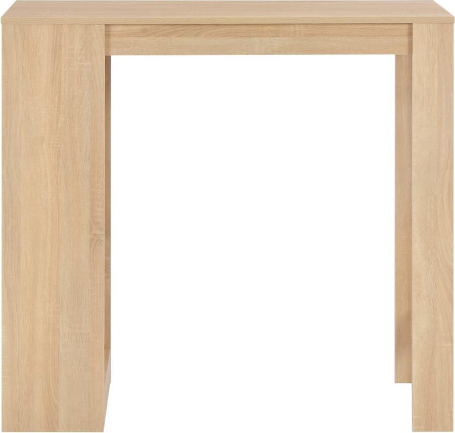 The Living Store Bartafel Eiken 110 x 50 x 103 cm 3 schappen Bartafel Houten Bartafel Eiken Bartafel Eetkamertafel Salontafel Kookeiland Tafeltje