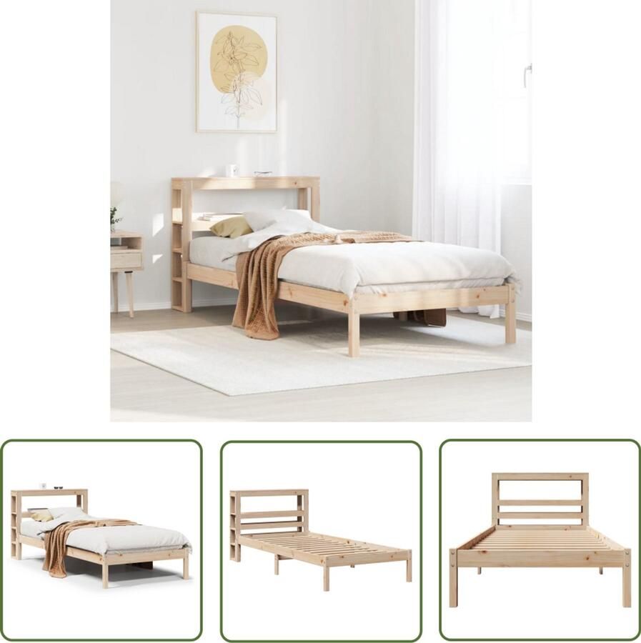 VidaXL Houten Bed Bedframe zonder matras massief grenenhout 100x200 cm Grenenhout Bed Tweepersoons Bed Kingsize Bed