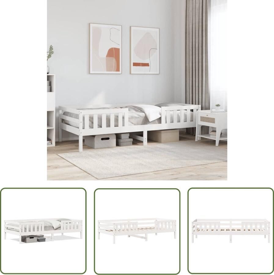 The Living Store Bedframe Grenenhout 205.5 x 95.5 x 56 cm Rustieke charme Bedframe Houten Bed Grenenhouten Bed Modern Bed Minimalistisch Bed