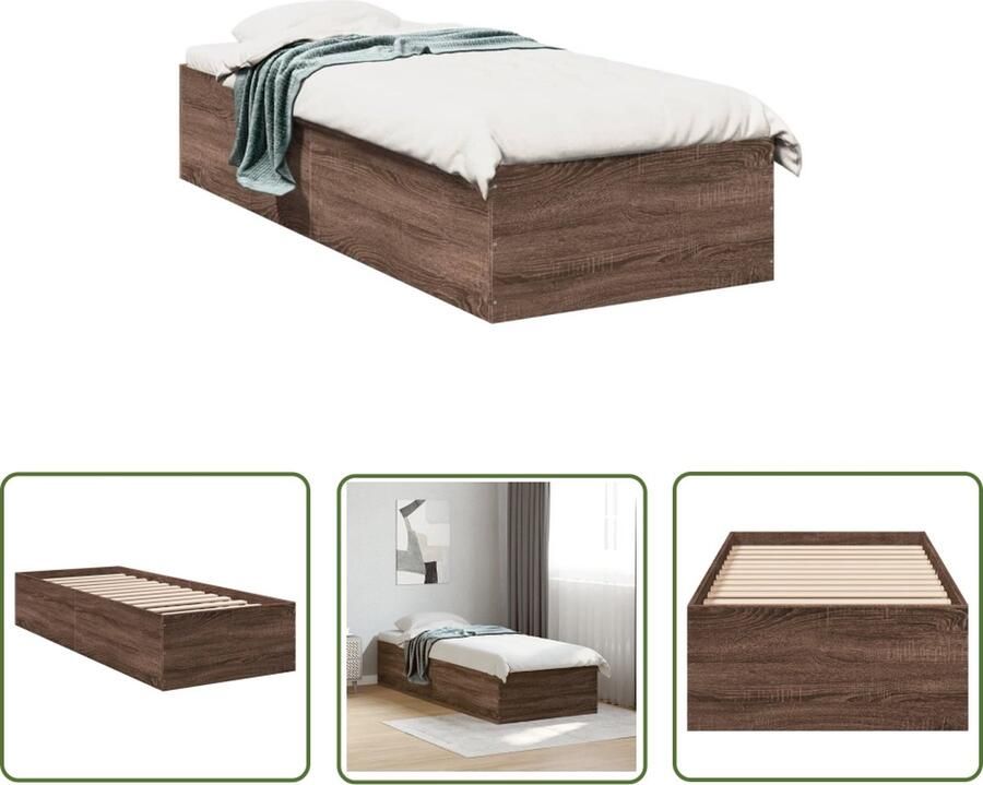 The Living Store Bedframe Lattenbodem 203 x 93 x 35 cm Duurzaam bewerkt hout Bed Frame Houten Bed Tweepersoons Bed Slaapkamer Meubels Modern Bed
