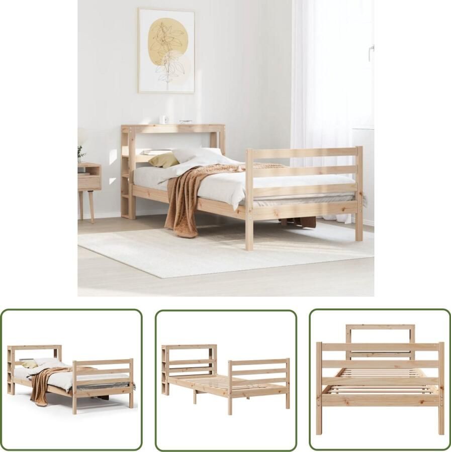 VidaXL Houten Bed Frame Bedframe zonder matras massief grenenhout 100x200 cm Grenen Hout Bed Tweepersoons Bed Boxspring Bed