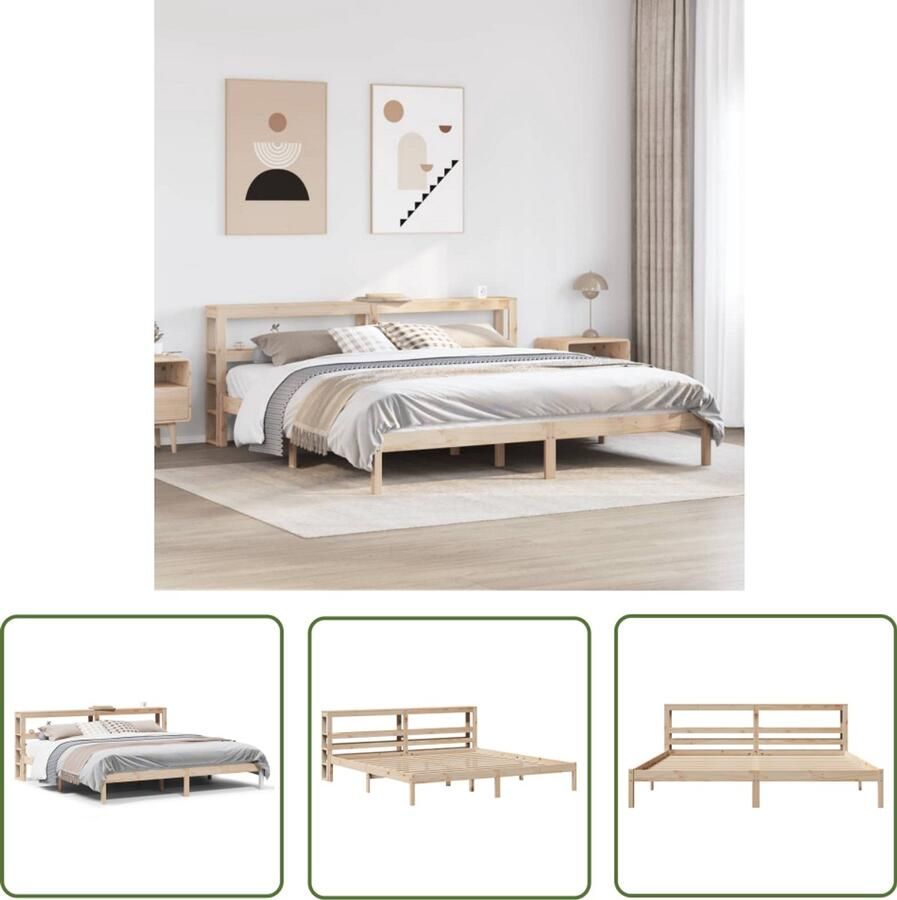 VidaXL Bedframe zonder matras massief grenenhout 180x200 cm Bed Frame Houten Bed Grenen Hout Tweepersoons Bed Boxspring Bed