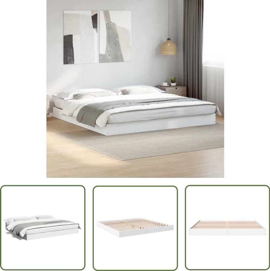 VidaXL Houten Bed Frame Slaapcomfort Bedframe zonder matras 180x200 cm spaanplaat wit Bed Frame 180x200 Witte Bed Frame Modern Bed Frame