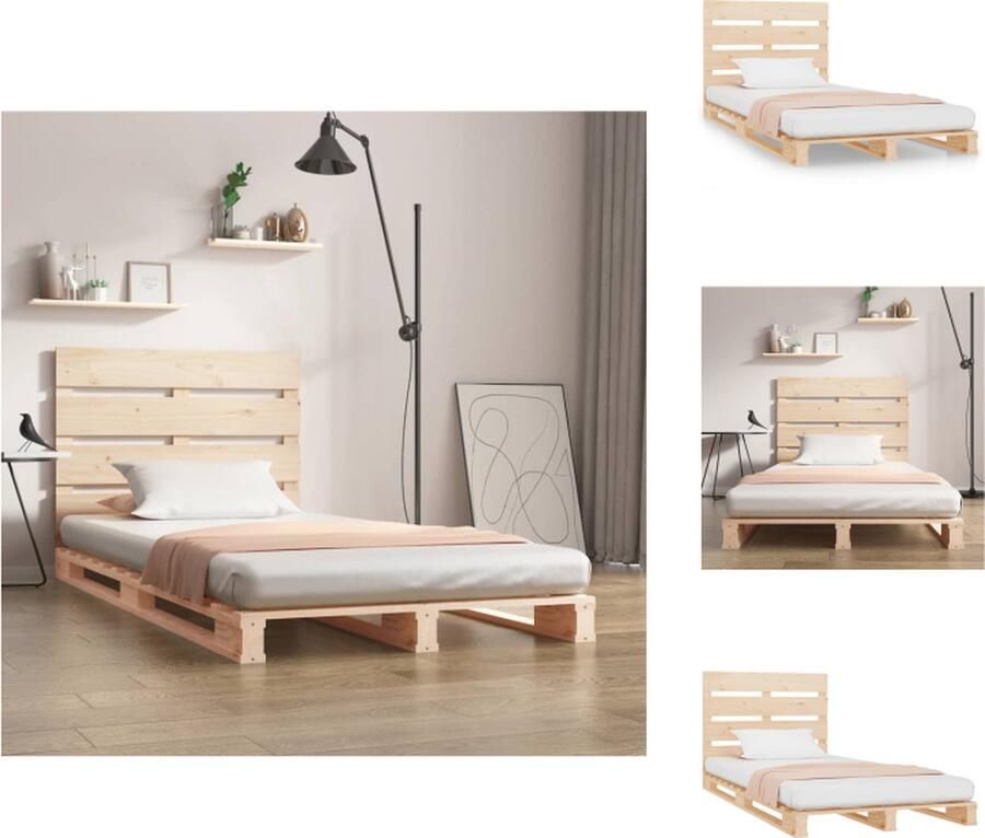 VidaXL Houten Bed Grenenhout 200 x 100 x 80 cm Stevig en stabiel Massief grenenhout Praktische lattenbodem Matras niet inbegrepen Bed - Foto 6