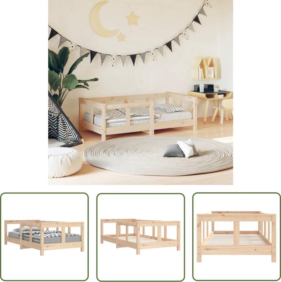 The Living Store Kinderbed Houten Grenenhout 147.5 x 76 x 46 cm Geschikt voor matras 70 x 140 cm Voor kinderen van 18 maanden tot 4 jaar Montage vereist Kinderbed Houten Bed Grenenhouten Bed Peuterbed Kinderkamermeubel