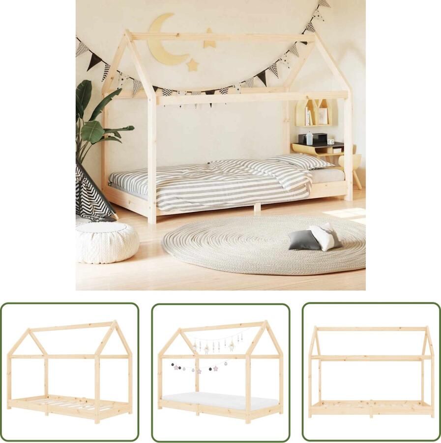 The Living Store Bedframe Boomhut-stijl Massief grenenhout 146x78x132 cm Geschikt voor 70x140 cm matras Kinderbed Houten Bed Boomhut Bed Kids Bed Tweepersoons Bed - Foto 3