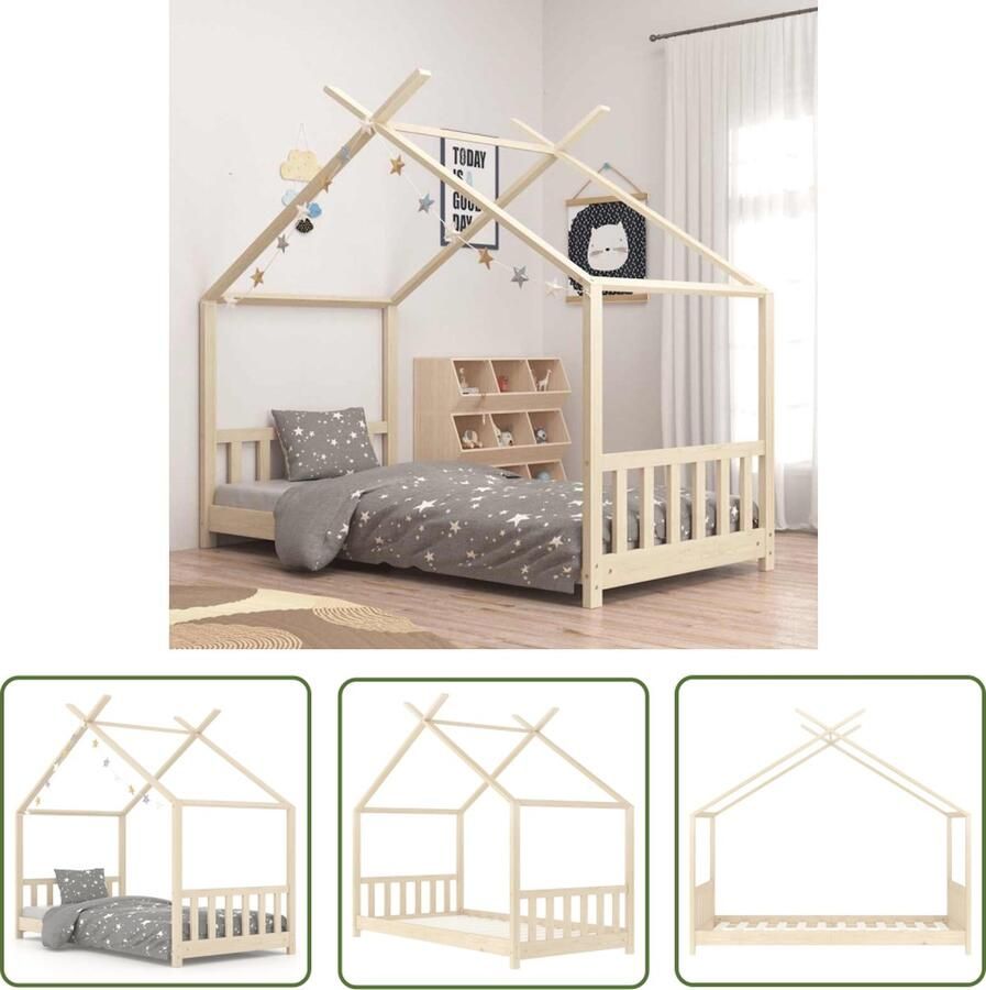 The Living Store Bedframe Boomhut-stijl Massief grenenhout 146x78x132 cm Geschikt voor 70x140 cm matras Kinderbed Houten Bed Boomhut Bed Kids Bed Tweepersoons Bed - Foto 2