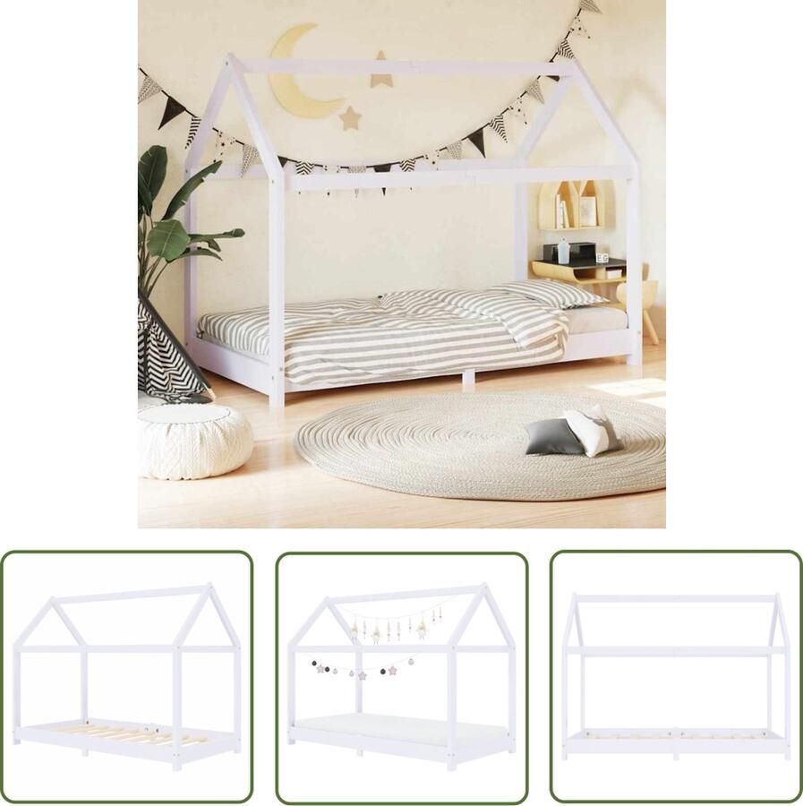 The Living Store Boomhut Bedframe 166 x 88 x 131.5 cm Massief grenenhout Geschikt voor matras van 80 x 160 cm Kinderbed Houten Bed Boomhut Bed Kids Bed Tweepersoons Bed - Foto 2