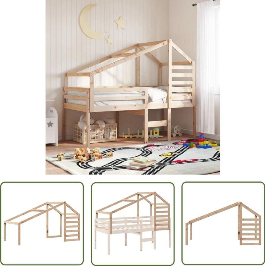 VidaXL Houten Bed Kinderbed Kinderbedhuisje 198x97x113 cm massief grenenhout Kinderkamer Decoratie Kids Bedroom Furniture Baby Room Design