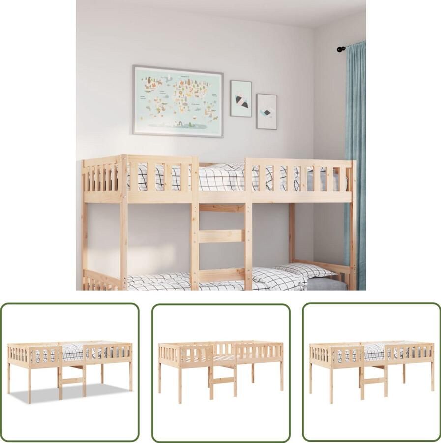 VidaXL Kinderbed zonder matras massief grenenhout 80x200 cm Kinderbed Houten Bed Grenenhouten Bed Kids Bed Babykamer