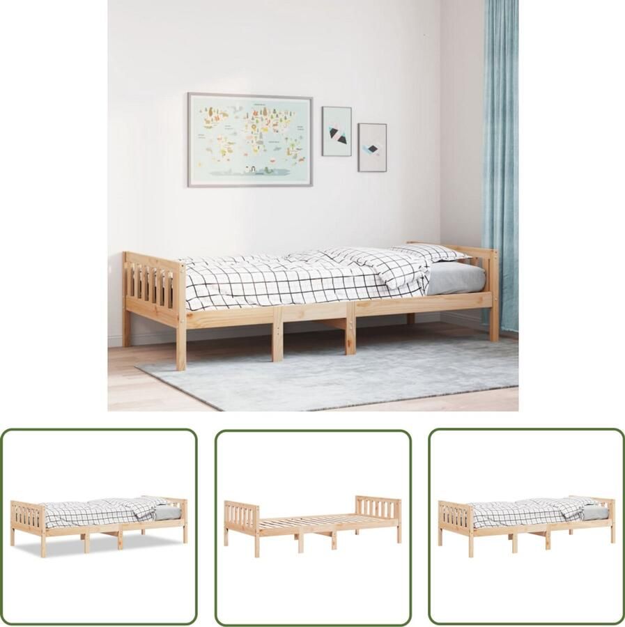 VidaXL Kinderbed zonder matras massief grenenhout 90x190 cm Kinderbed Houten Bed Kids Bed Baby Kamer Slaapkamers Decoratie